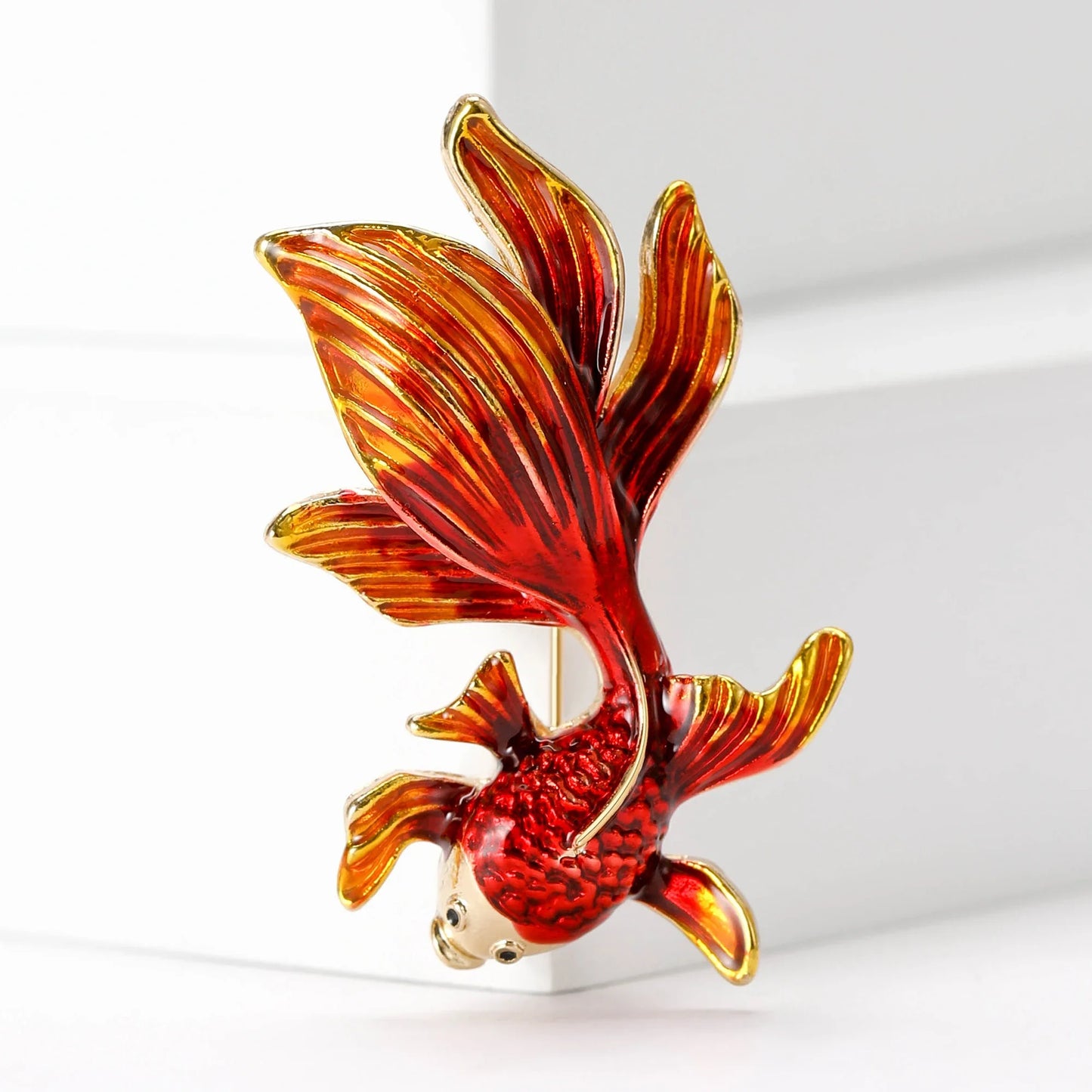 Enamel Goldfish Pins for Women Unisex Enamels Animal Brooches Office Party Friend Gifts Jewelry Accessories