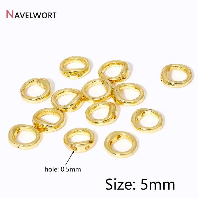 End Caps For Jewelry,10/20Pcs 18K Gold Plated Brass Metal End Caps For DIY Bracelet Necklace Making Finding,Supplies For Jewelry