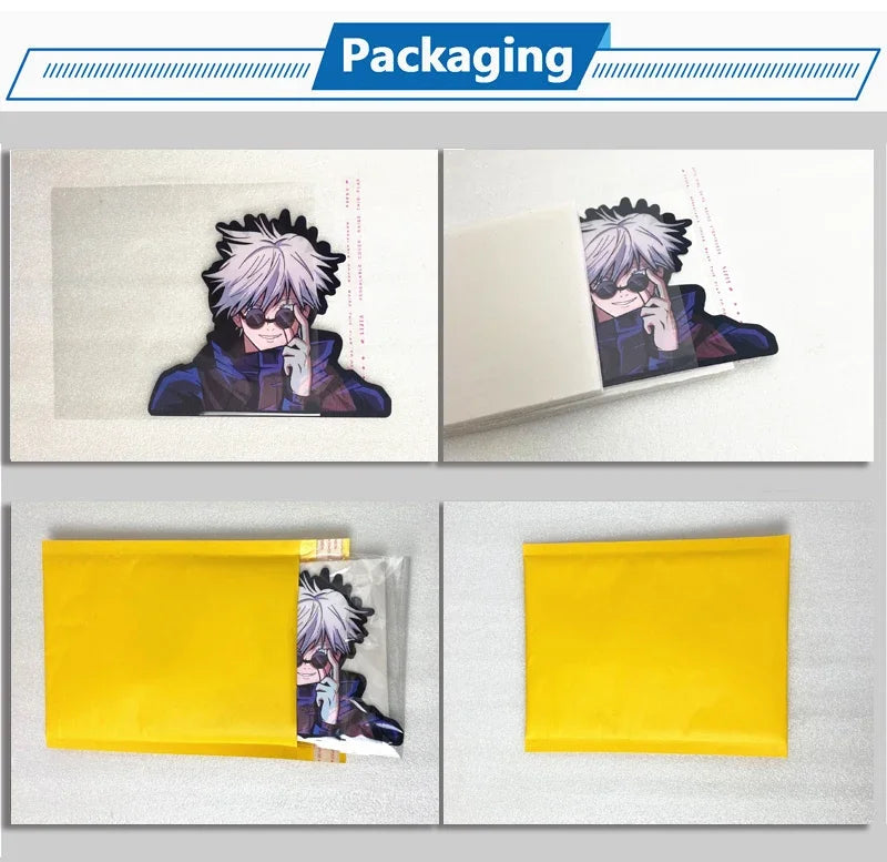 1piece Anime Motion Sticker Waterproof Peeker 3D Lenticular Sticker, Decals for Cars,Laptop, Refrigerator, Etc.