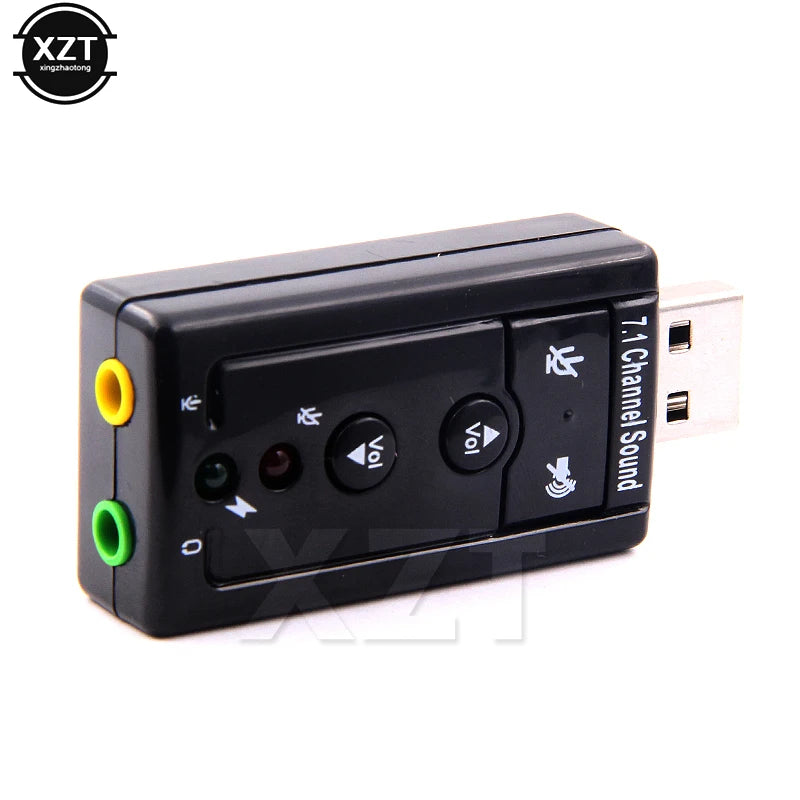 External USB Sound Card Mini USB 2.0 3D Virtual 480Mbps 7.1 Channel Audio Sound Card Adapter for PC Desktop Notebook