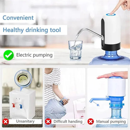 Water Bottle Pump USB Charging Automatic Electric Water Dispenser Pump Bottle Water Pump Auto Switch Drinking Dispenser