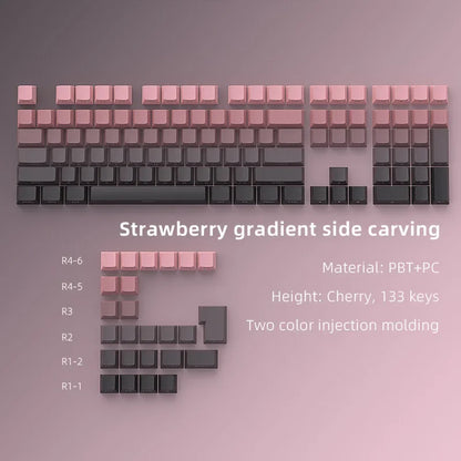 133 keys Side/Front Engraved luminescence PBT Sublimated Double Shot Keycaps OEM Profile for MX Switches Gaming Keyboards DIY