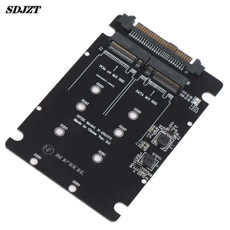 1Pc SATA M.2 SSD To 2.5“ SATA NVMe M.2 NGFF SSD To SFF-8639 Adapter Converter