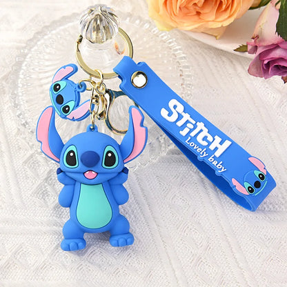 Disney Lilo Stitch Keychain Stitch Action Figure Keychains Pendent Ornament Dolls Collection Model Stitch Toys For Kids Gift