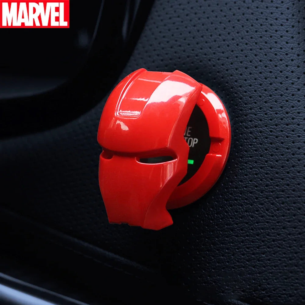 Captain America Iron Man car decoration accessories toy car ignition start switch button protective cover animation accessories