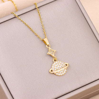 New Design Sense Light Luxury Pendant Necklaces For Women Trendy Stainless Steel Female Jewelry Ladies Neck Chain Accessories