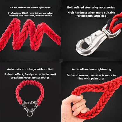 Comfort-Strong 5-Foot Braided Dog Leash: Ideal for Effective Training & Enjoyable Walks. Durability Meets Comfort