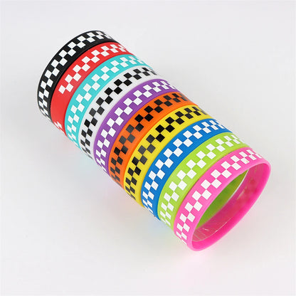 10Pcs/Lot Multicolor Luminous Heart Silicone Bracelets For Men Women Flower Sport Mix Style Rubber Wristband Bangle Jewelry Gift