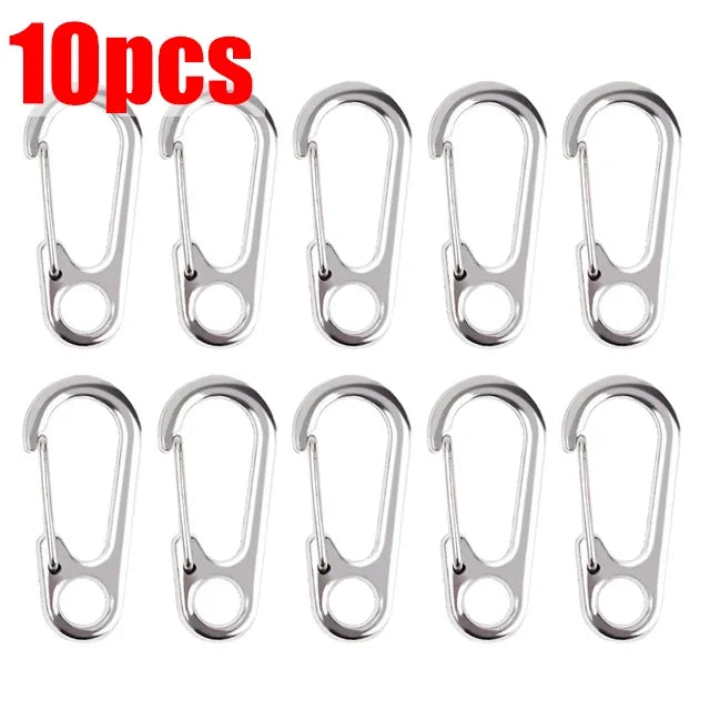 10/20/30pcs Lobster Clasp Buckle Keychian Mini Carabiners Outdoor Camping Hiking Buckles Alloy Spring Snap Hooks Keychains Tool