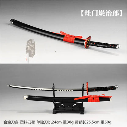 1/6 Japan Samurai Katana Demon Slayer Sword No Yaiba Espadas Manga Anime Accessories Model Uncut Blade Toy For 12" Action Figure