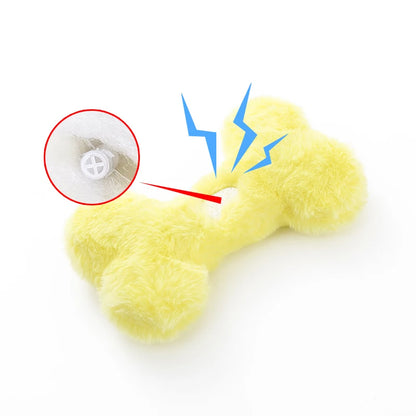 Cute love bone plush vocal dog toys containing bb called grinding teeth bite resistant interactive play pet supplies