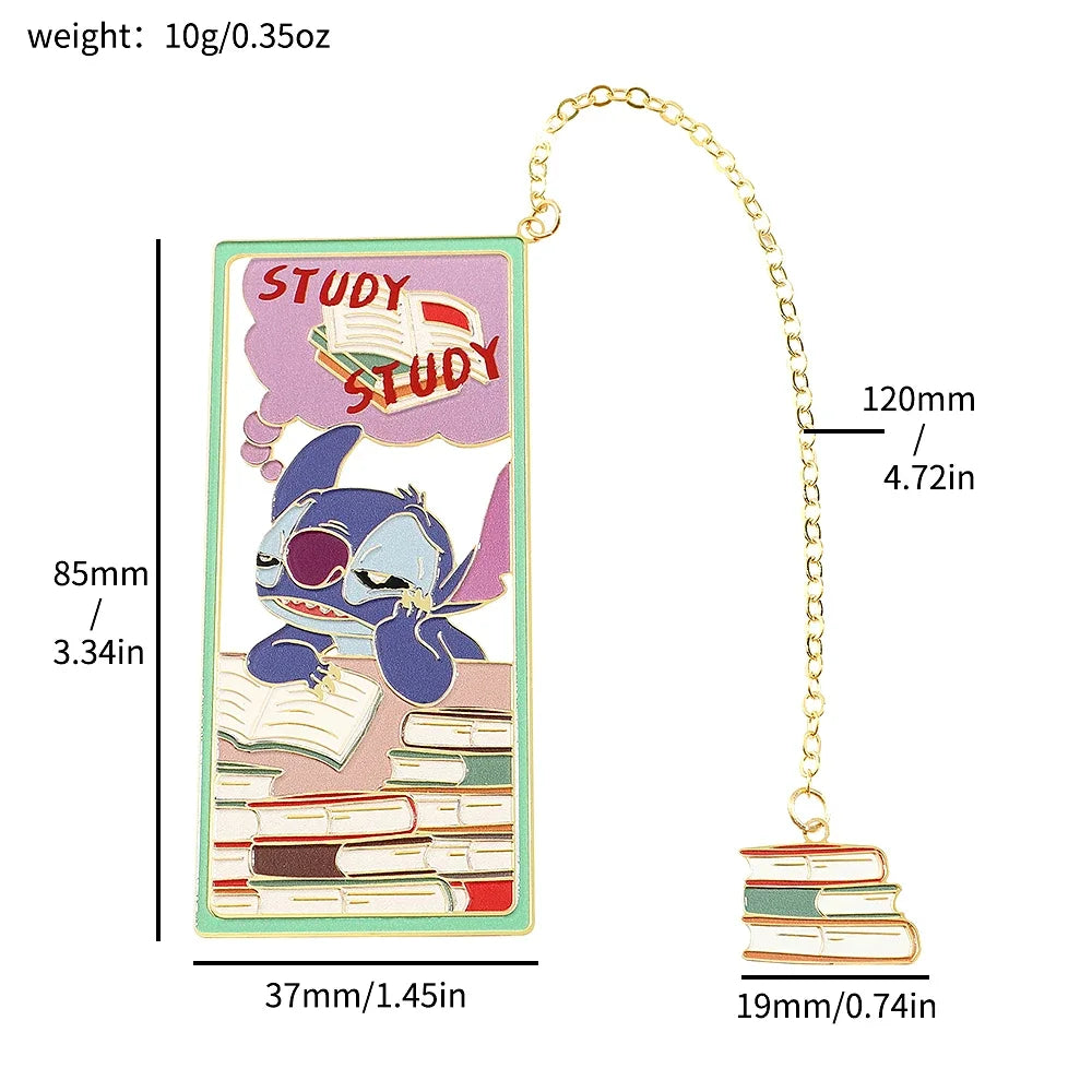 Disney Cute Stitch Creative Metal Bookmark for Book Lover Gift Lovely Stitch Duck Tassel for School Office Reading Supplies Mark