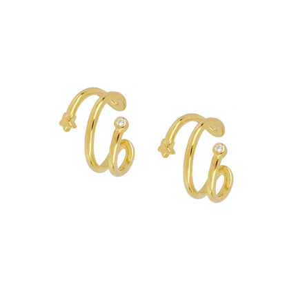 TIANDE Gold Color Earrings Set for Women Fashion Boho Zircon Ear Cuff Women's Stud Hoop Drop Earrings 2022 Jewelry Wholesale