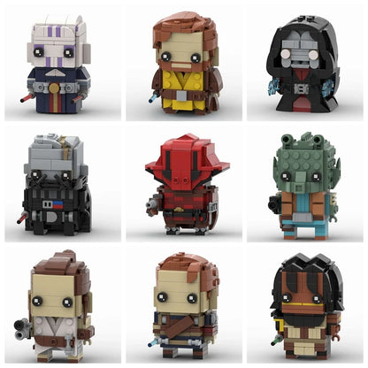 GSBAN Space Wars Brickheadz Figures Wangs Rey Vaders Offeed Luke Greedoed MOC Bricks Building Blocks Kits Toys for Children Gift