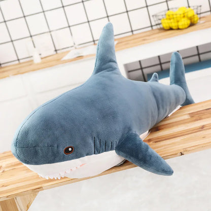 Large Shark Plush Body Pillow Fuuny Cute Shark Stuffed Doll Sofa Decorative Long Plush Body Pillow Sleeping Back Cushion Decor