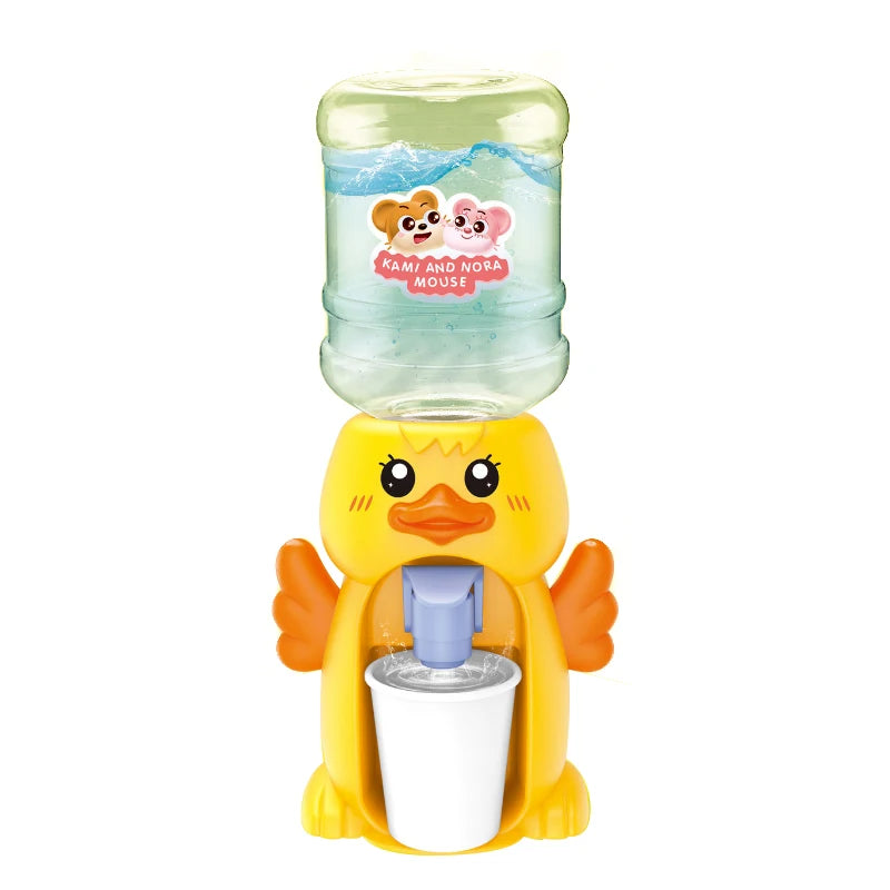 Kids Mini Dual Water Dispenser Toy Cute Water Juice Milk Drinking Fountain Simulation Kitchen Toys for Boys Girls Gift