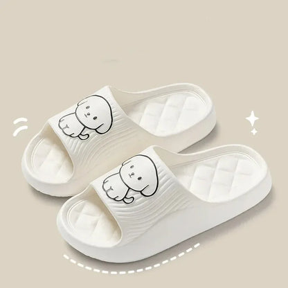 Cute Couple Pillow Slippers Female Summer Wear 2024 New Bathroom Bath Non-slip Indoor Home Eva Thick Bottom Sandals