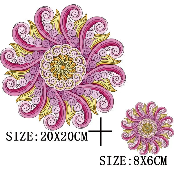 Beautiful Flower Iron On Transfer For Clothing DIY Fashion Heat Sticker On T-shirt Bag Retro Style Patches On Clothes Appliqued