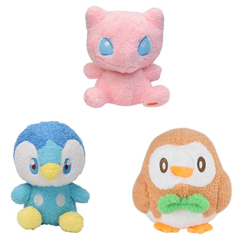 Rowlet Piplup Charmander Pokemon Plush Toys Pichu Mew Snorlax Meowth Psyduck Scorbunny Rabbit Curly Fluff Stuffed Peluche Dolls