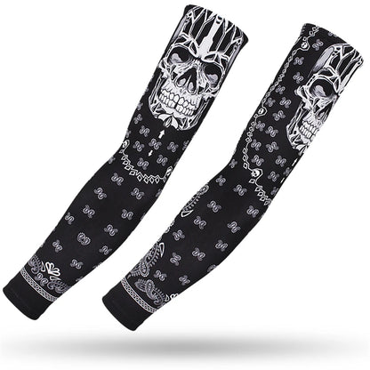 Running Arm Sleeve,2 Pcs Fishing,Driving,Cycling,3D Tattoo Sleeves, Summer UV Sun Protection,Sports Basketball Elbow Pad