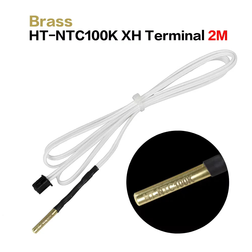 XCR 3D Printer Parts HT-NTC100K B3950 Thermistor Cartridge Sensor with SM Plug Kit High Temperature for PT100 Hotend 1M/2M Cable