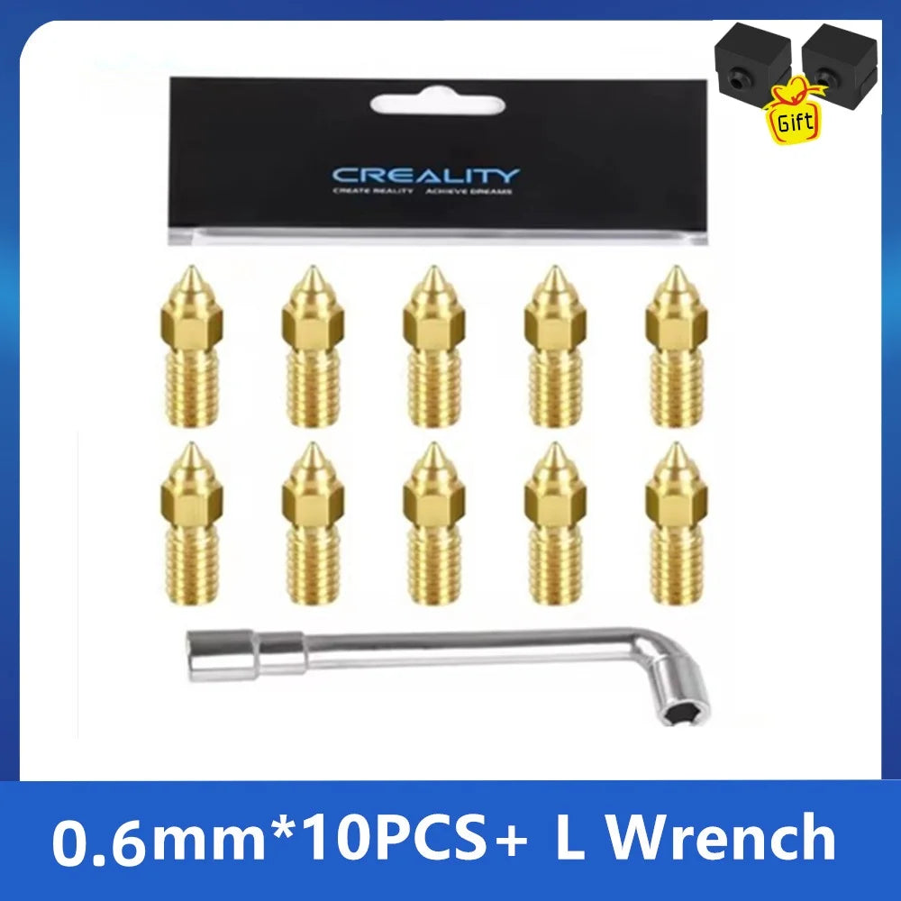 Creality Ender 3 V3 SE Nozzles 10PCS High-Speed Brass Nozzles Hotend Extruder Nozzle for Ender 5 S1/Ender 7 3D Printer