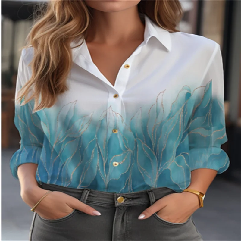 2024 new women's shirts many cats 3D digital printing four-sided stretch fabric fashion trend women's tops shirts