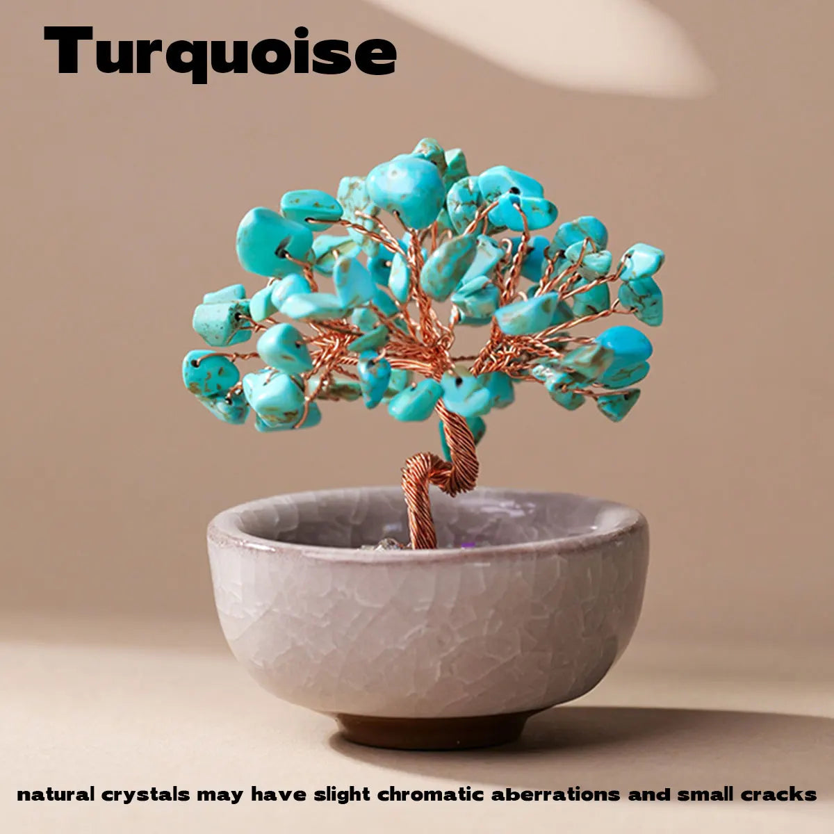 1PC Natural Crystal Tree Handmade Tree Copper Wire Life Small Bowl Flowerpot Base Reiki Healing Mineral Specimen Gifts Souveni