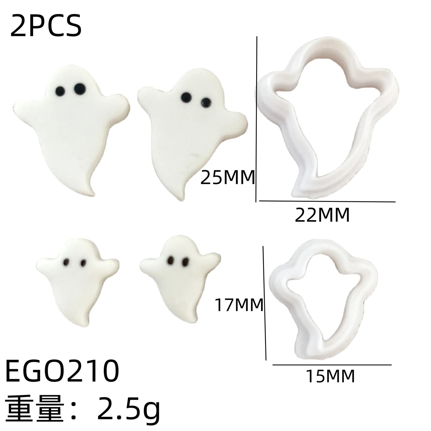 Halloween Ghost Series Polymer Clay Cutter  Cutting Molds for DIY Earrings Jewelry Making