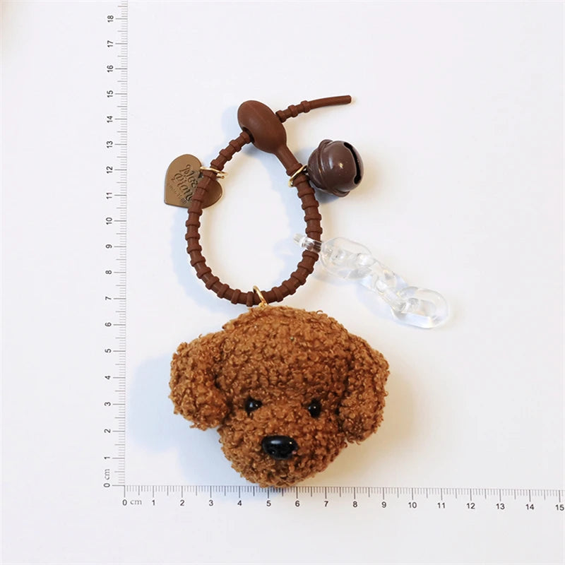 Cute Plush Poodle Teddy Dog Pendant Key Chains For Women Men Girls Car Key Ring Keychain Bag Charm DIY Accessories Couple Gift