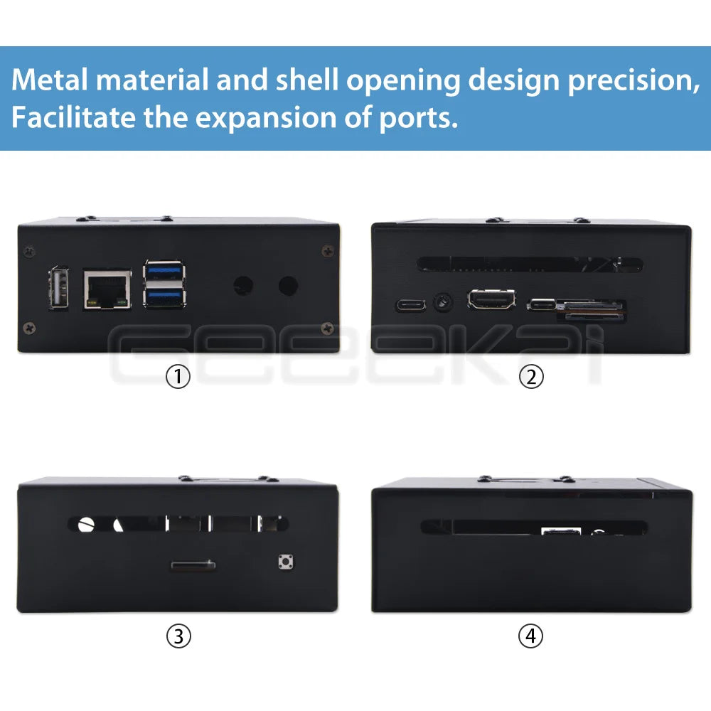 GeeekPi Orange Pi 5/5B Metal Case Enlosure Iron Shell with Cooling Fan Heatsinks Supports 2280 SSD