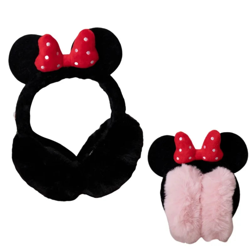 Disney Minnie Mouse animation peripheral cartoon bow shape autumn and winter warm earmuffs girly sweet holiday gift for girls