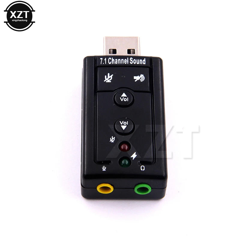 External USB Sound Card Mini USB 2.0 3D Virtual 480Mbps 7.1 Channel Audio Sound Card Adapter for PC Desktop Notebook