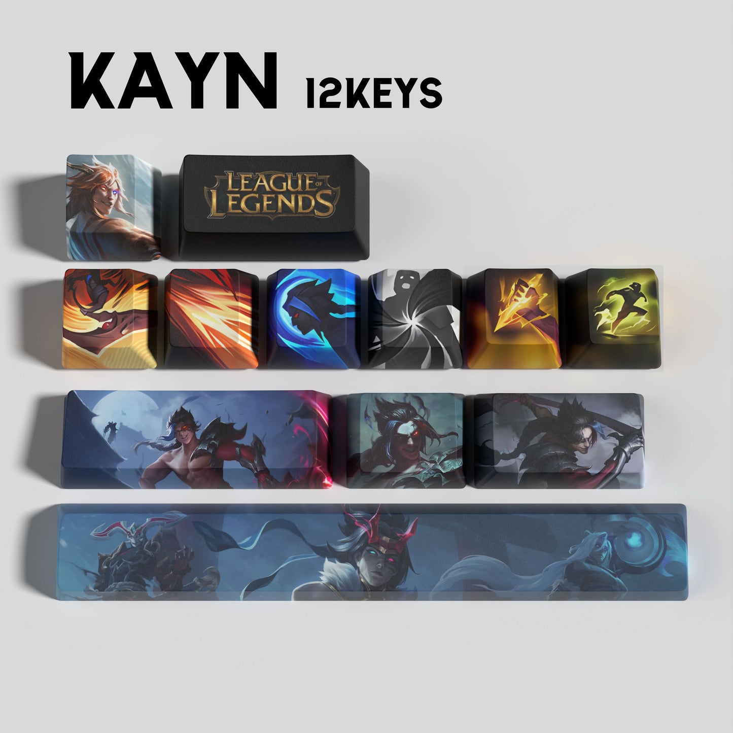 kayn keycaps League of Legends kayn keycaps  game keycaps OEM Profile 12keys PBT dye sub keycaps