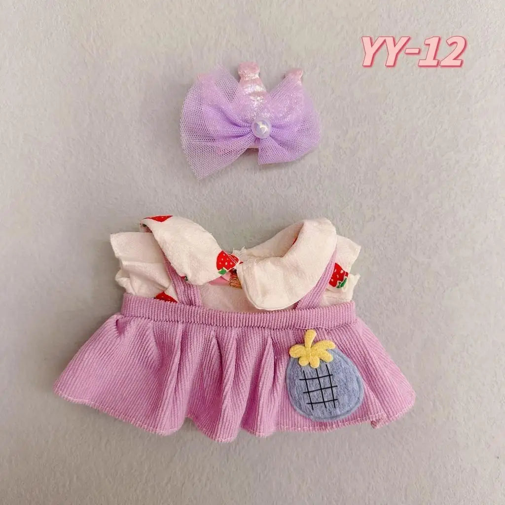 20Cm Cotton Doll Clothes College Style Suit Plush Doll Cute Baby Clothes Skirt for Upset Duck