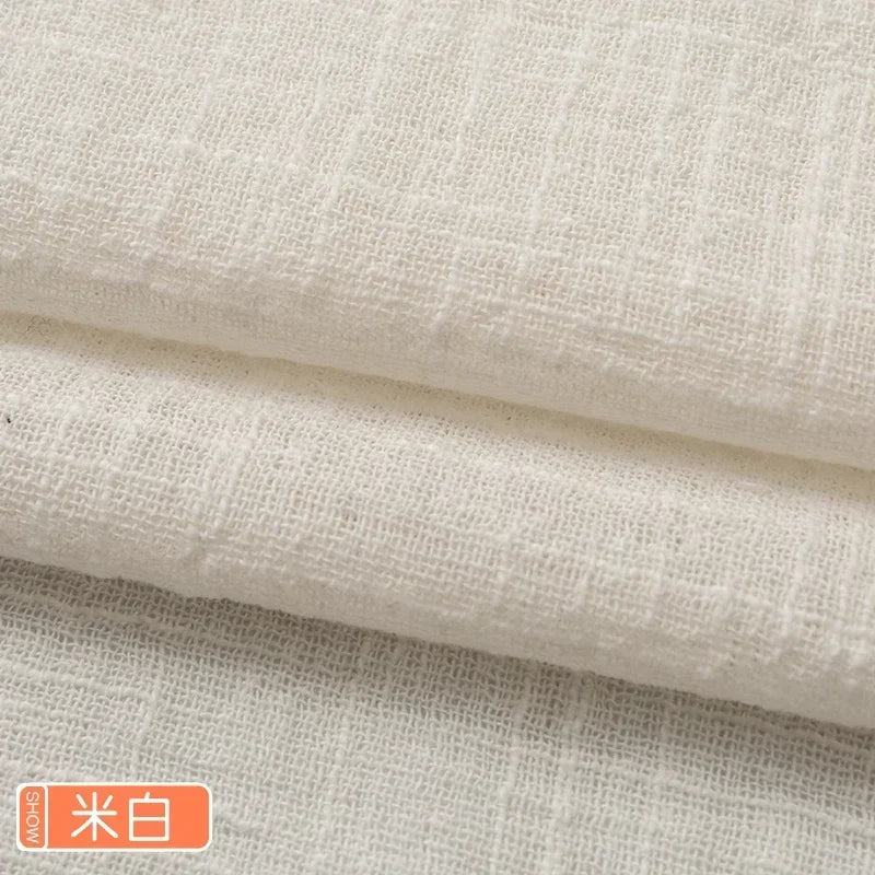 Solid Color Soft Thin Linen Cotton Fabric Organic Material Pure Natural Flax For Sewing DIY Handmade Clothes Patchwork Fabric