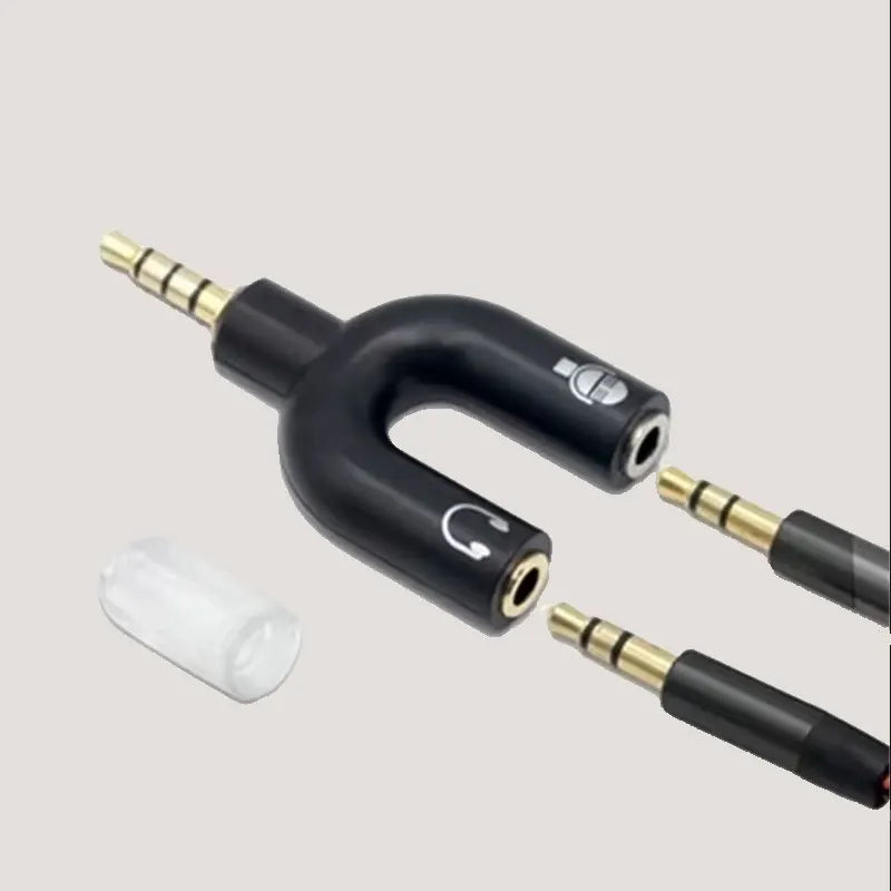 Y-shape Dual 3.5 MM Headphone Adapter Plug Audio Cables Splitter Microphone 2 In 1 Stereo Audio Converter One-to-two Connector