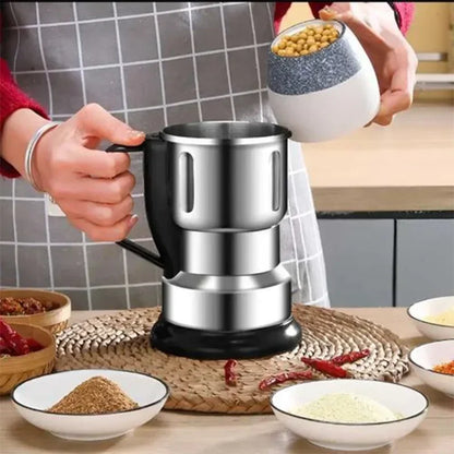 500ML Electric Coffee Grinder Stainless Steel 4 Leaf Blade Coffee Bean Grinder Portable Handle Multifunction Spice Mill Home Use