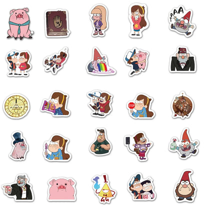 10/30/50pcs Disney Cartoon Gravity Falls Stickers DIY Skateboard Laptop Travel Luggage Decal Waterproof Stickers Kid Classic Toy