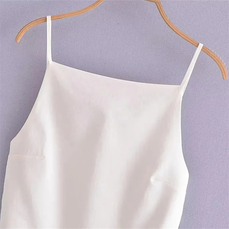 TRAF Black Backless Top Women White Sleeveless Cami Top Party For Woman Fashion Summer Sexy Tops Woman 2023 Elegant Woman Top