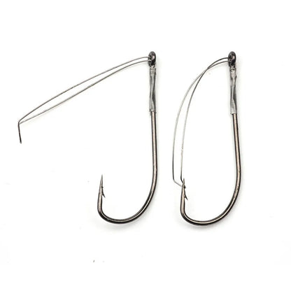 10pcs / Box Weedless Barbed Fishing Hook Bass Single Worm Hook Lure Bait Holder Wacky Rig Hooks Pesca Iscas Fish Tackle Tools