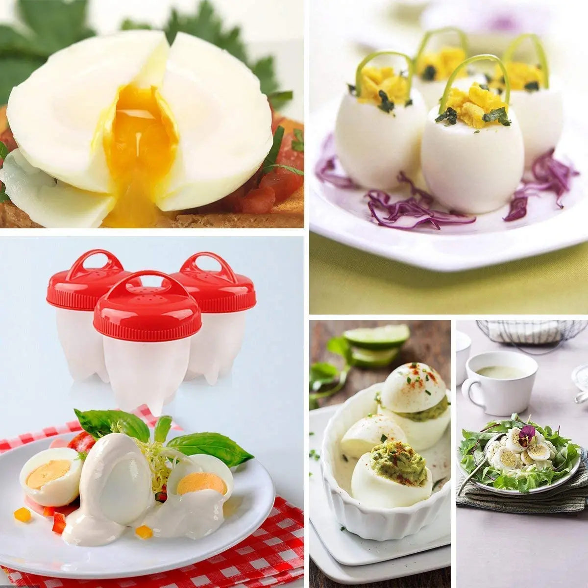 1pcs BPA Free Silicone Egg Boiler Steamer Non-stick Silicone Egg Cook Cups Fast Egg Poacher for Breakfast Kitchen Cooking Tool