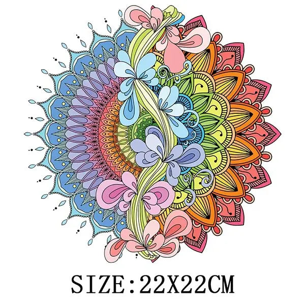 Beautiful Flower Iron On Transfer For Clothing DIY Fashion Heat Sticker On T-shirt Bag Retro Style Patches On Clothes Appliqued