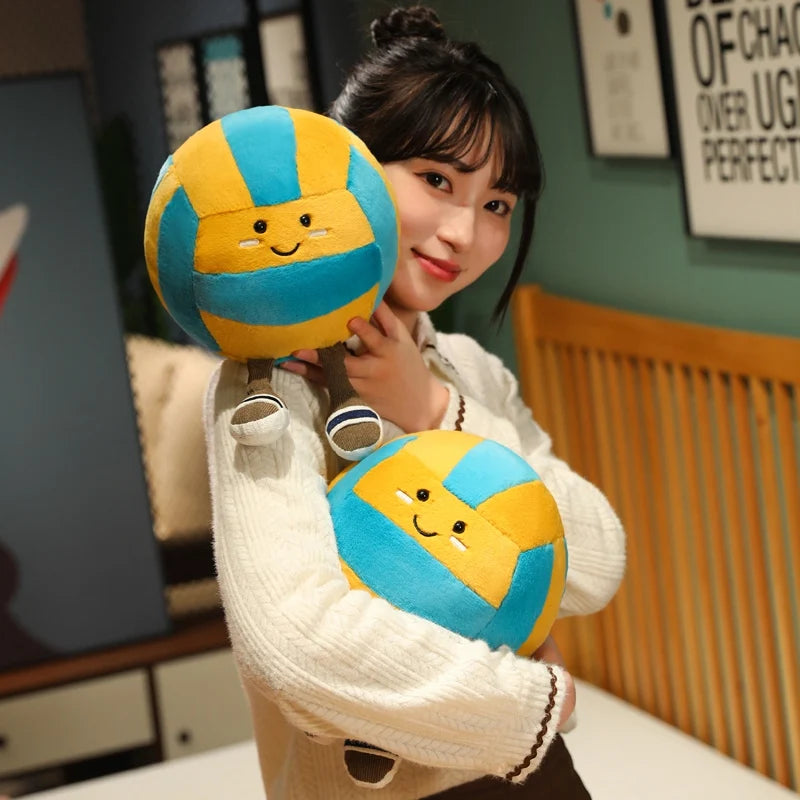 Realistic Lovely Volleyball Ball Plush Toy With Legs Soft Game Props For Kids Funny Decoration For Room/Sofa/Car/Party