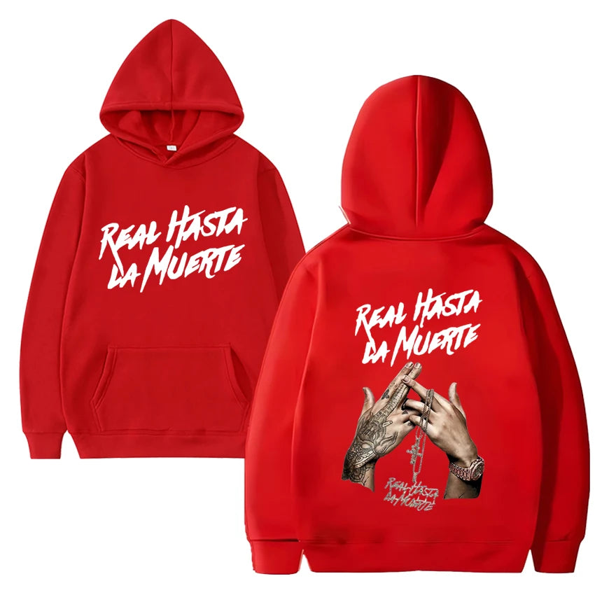 Hot sale Anuel Aa Real Hasta La Muerte Album print Hoodie Men Women vintage Casual Sweatshirt Unisex Fleece Long sleeve pullover