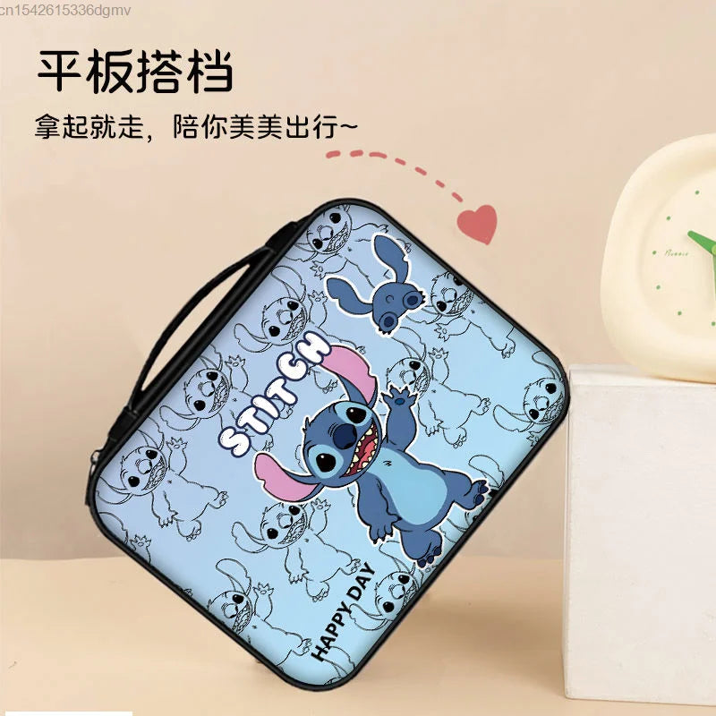 Disney Stitch Tablet Storage Bag For 9 10 11 12 Inch For IPad Air 4 5 Pro 11 Mini Case For Samsung Lenovo Shockproof Pouch Bags