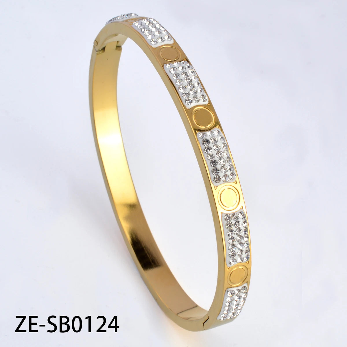 Stainless Steel Hand Bracelet for Women Zircon Lock Nail Bangle Luxury Jewelry Gifts Classics Wholesale Valentines Day Gift