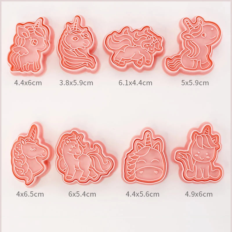 Unicorn Shape Mold Baking Accessories Cartoon Home Handmade DIY 3D Press Mould Cookie Frosting Fondant Cake Decoration Tools