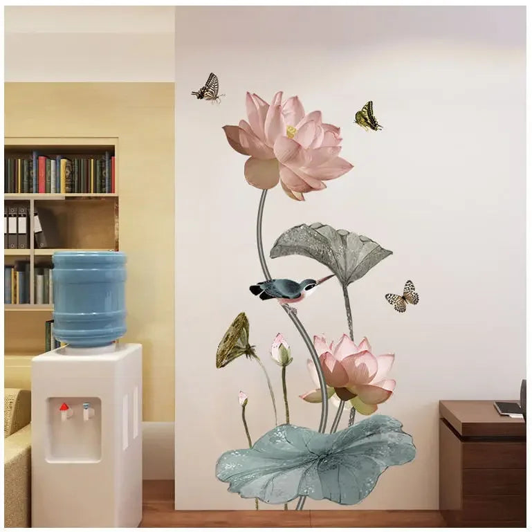 Flower Stickers Living Room Wall Background Wall Stickers Bedroom Room Wall Decoration Stickers Wallpaper Self-adhesive Stickers