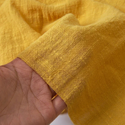 Solid Color Soft Thin Linen Cotton Fabric Organic Material Pure Natural Flax For Sewing DIY Handmade Clothes Patchwork Fabric